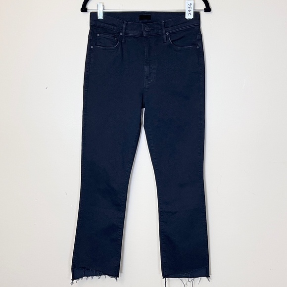 Mother Insider Crop Step Fray Not Guilty Jeans - Women's Size 29 - Black - Picture 1 of 13